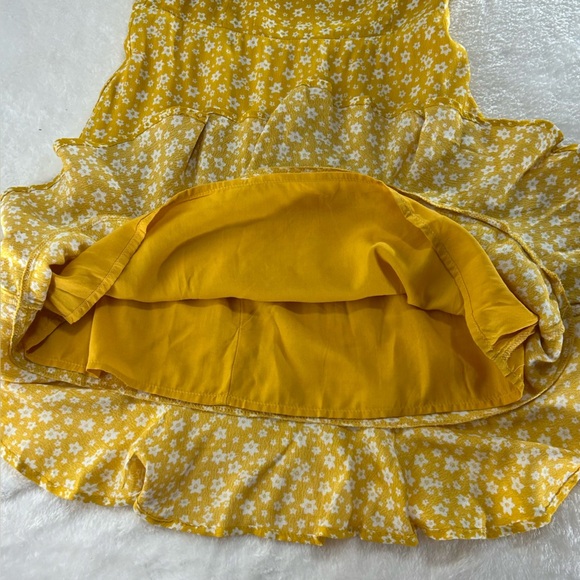 Dress Forum Golden Floral Ruffled Seersucker Zip Mini Sundress Size S - Picture 9 of 12